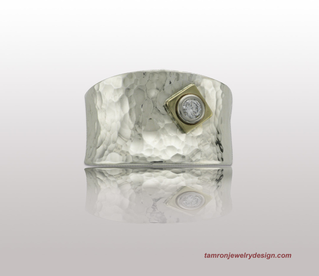 Bold Sterling and Diamond Ring TamRon Jewelry
