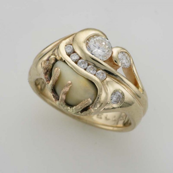 Diamond elks tooth ring | TamRon Jewelry